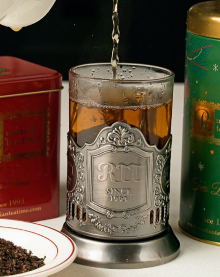 Metal Glass Holder with a Glass
