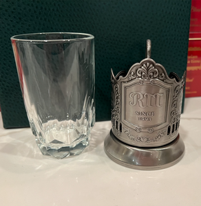 Metal Glass Holder with a Glass